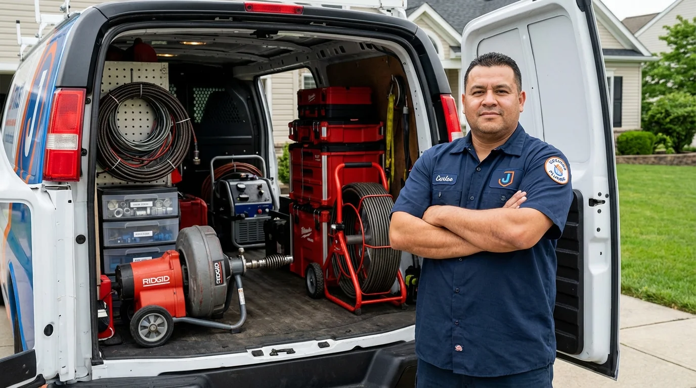 Professional drain cleaning equipment and Johns Plumbing LLC plumber in Lindon