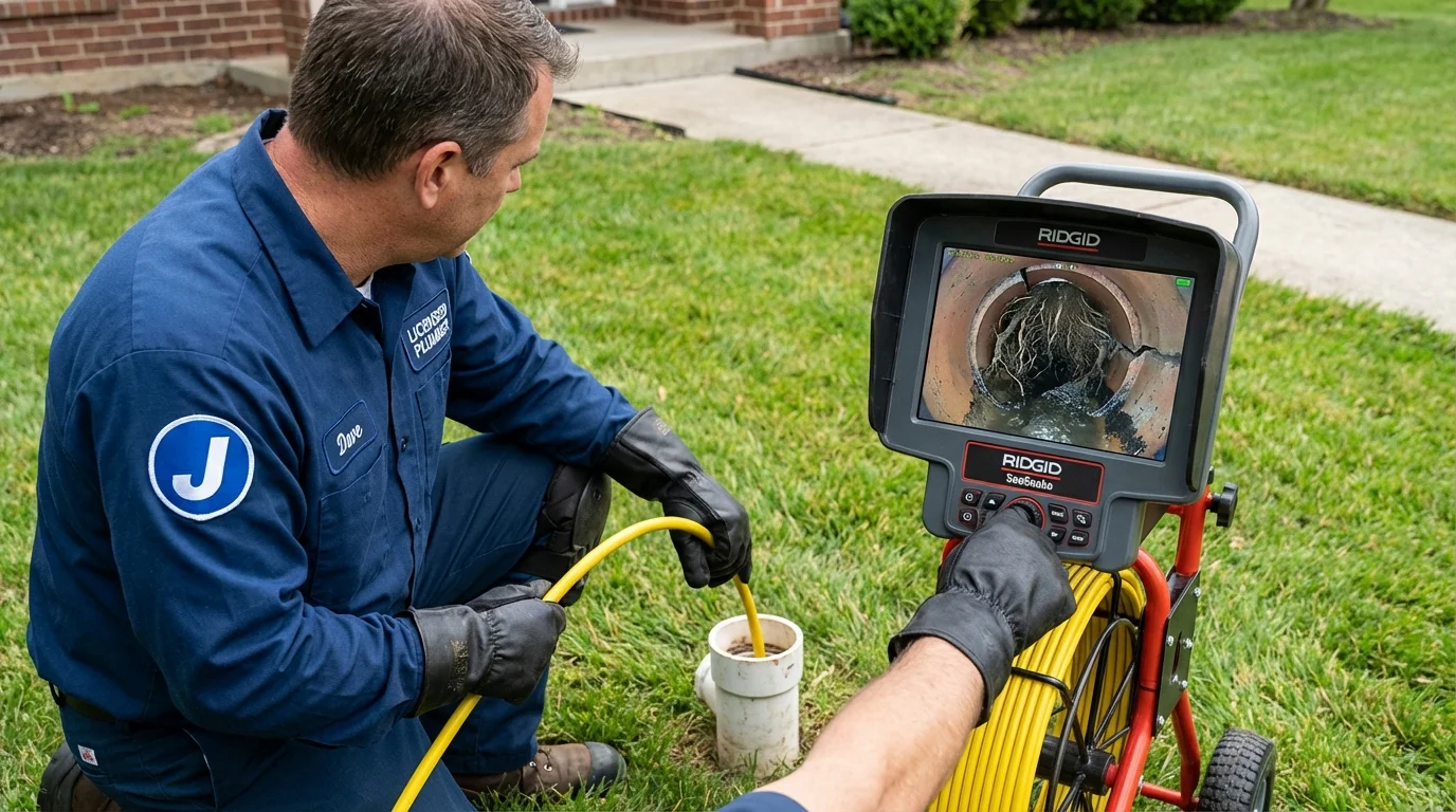 Sewer camera inspection being performed by Johns Plumbing LLC in Lindon