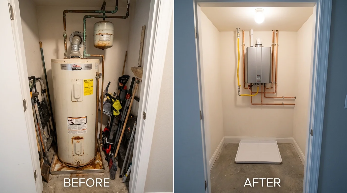 Tank water heater versus wall-mounted tankless unit comparison for Lindon, UT homeowners